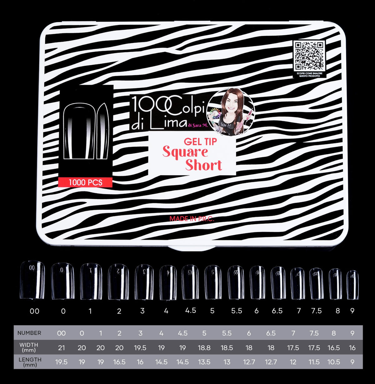 Soft Gel Tip Square Short (1.000 pz)
