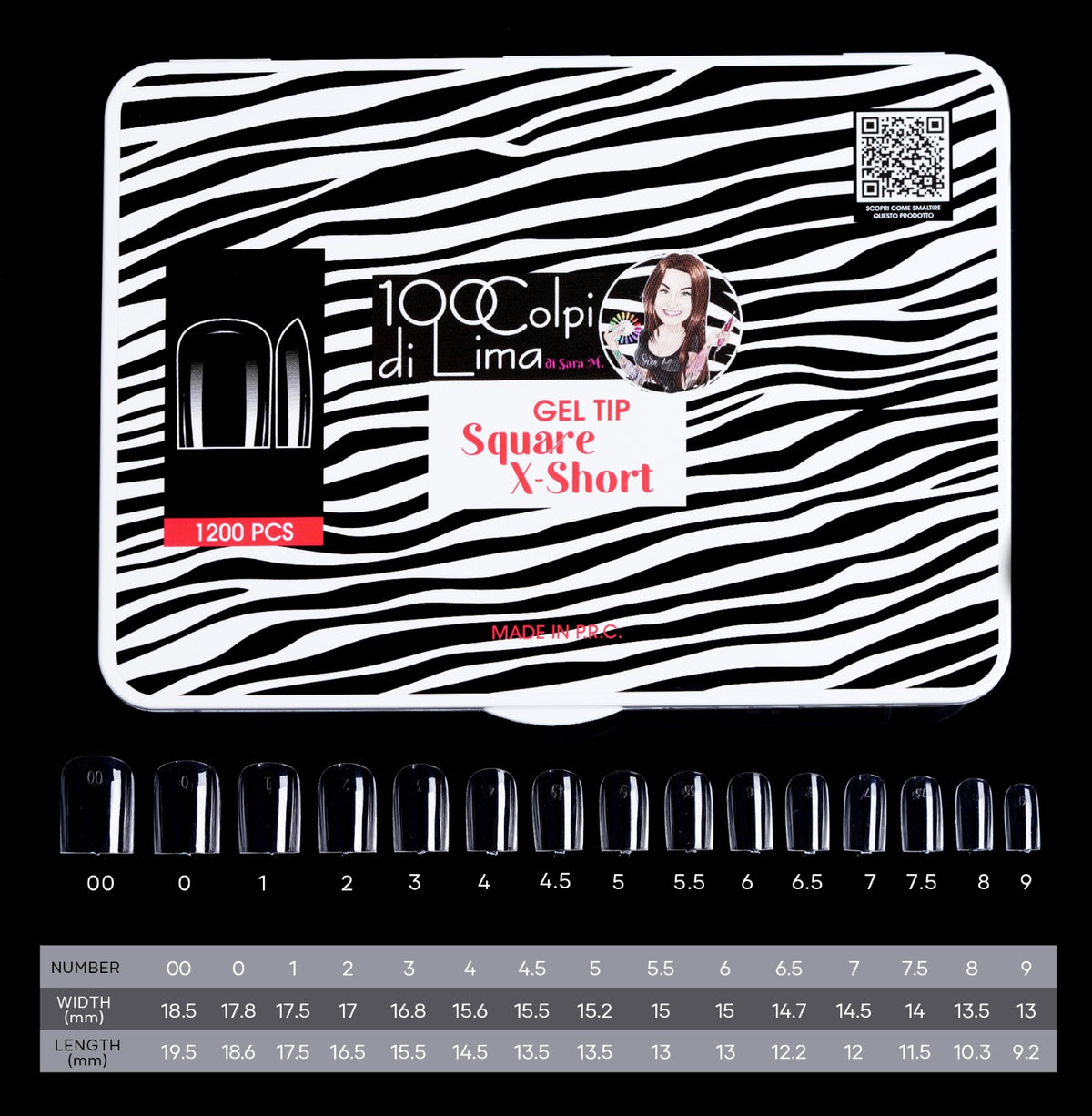 Soft Gel Tip Square X-Short (1.200 pz)