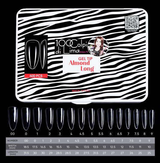 Soft Gel Tip Almond Long (600 pz)