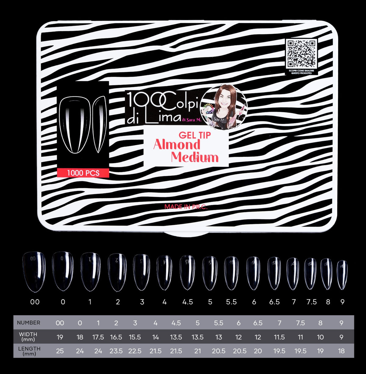 Soft Gel Tip Almond Medium (1.000 pz)