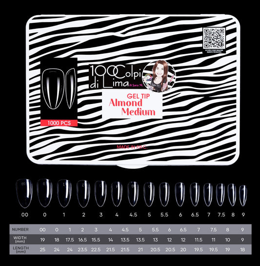 Soft Gel Tip Almond Medium (1.000 pz)