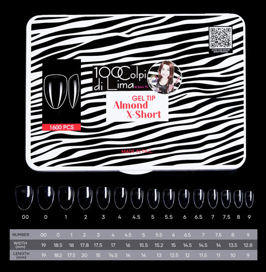 Soft Gel Tip Almond X-Short (1.600 pz)