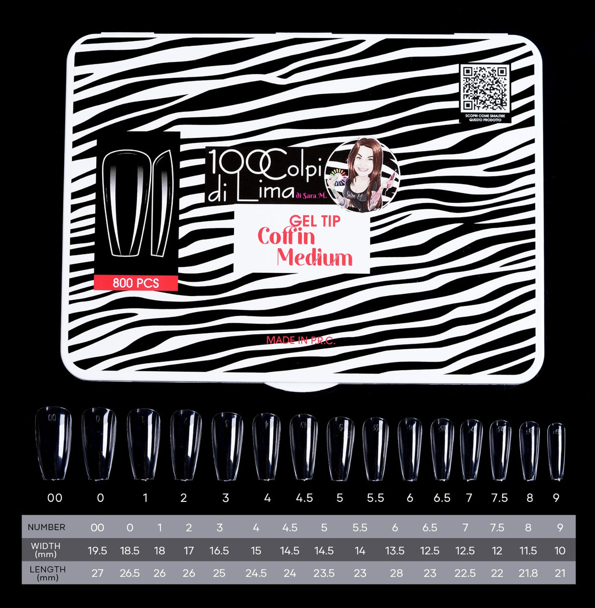 Soft Gel Tip Coffin Medium (800 pz)