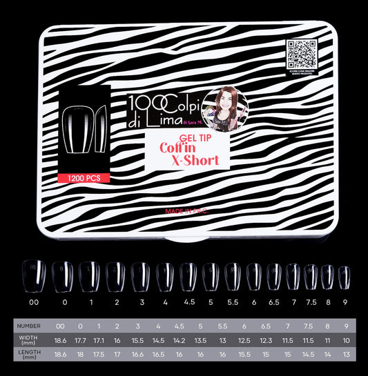 Soft Gel Tip Coffin X-Short (1.200 pz)