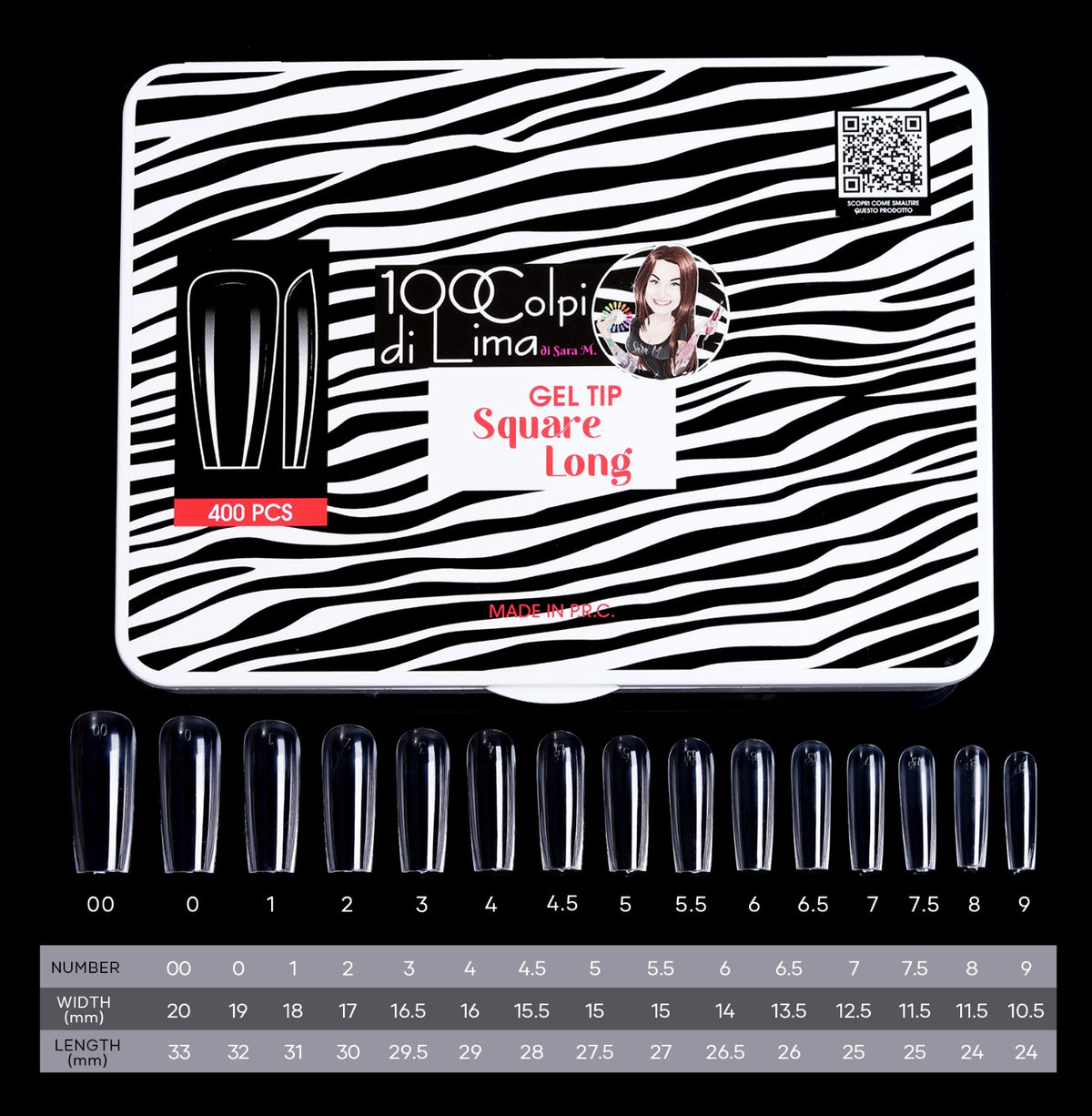 Soft Gel Tip Square Long (400 pz)