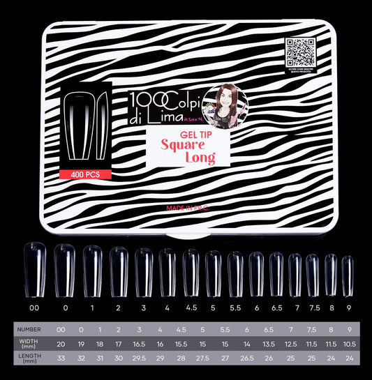 Soft Gel Tip Square Long (400 pz)
