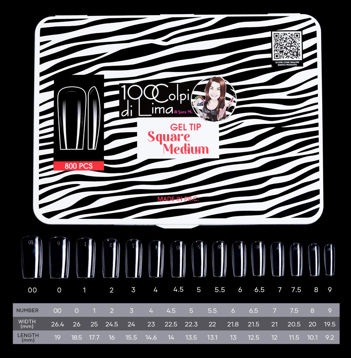 Soft Gel Tip Square Medium (800 pz)