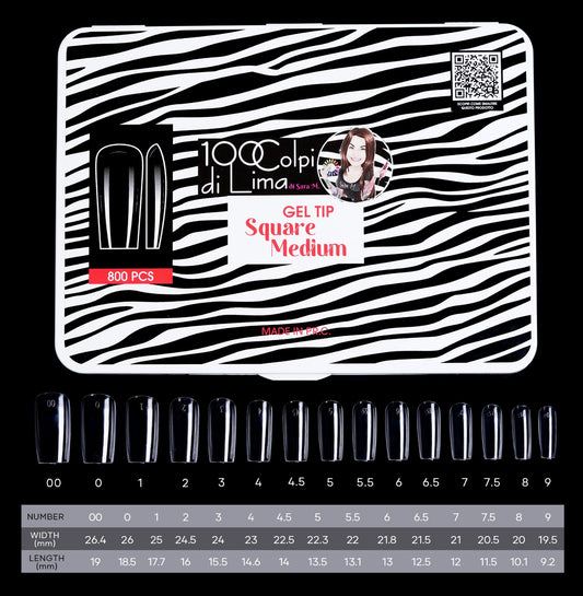Soft Gel Tip Square Medium (800 pz)