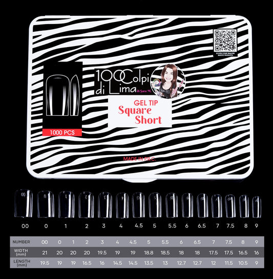 Soft Gel Tip Square Short (1.000 pz)
