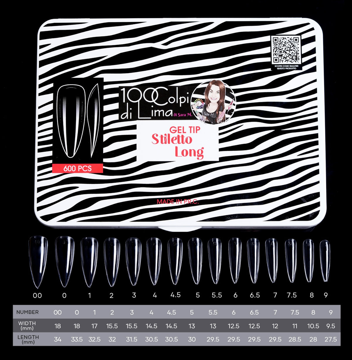 Soft Gel Tip Stiletto Long (600 pz)