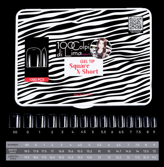 Soft Gel Tip Square X-Short (1.200 pz)