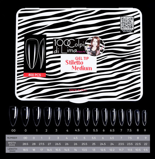 Soft Gel Tip Stiletto Medium (800 pz)