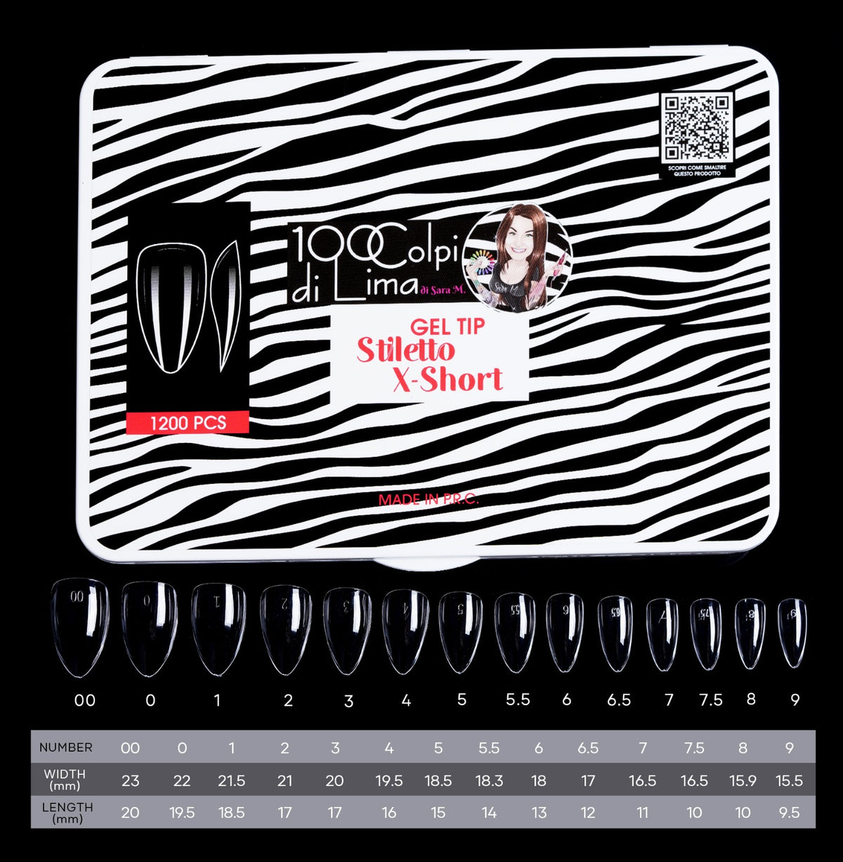 Soft Gel Tip Stiletto X-Short (1.200 pz)