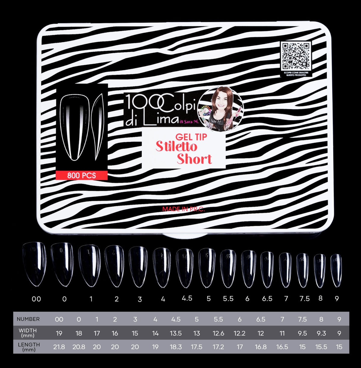 Soft Gel Tip Stiletto Short (800 pz)