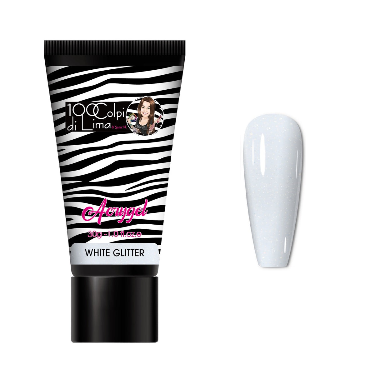 Acrygel White Glitter (30 ml)